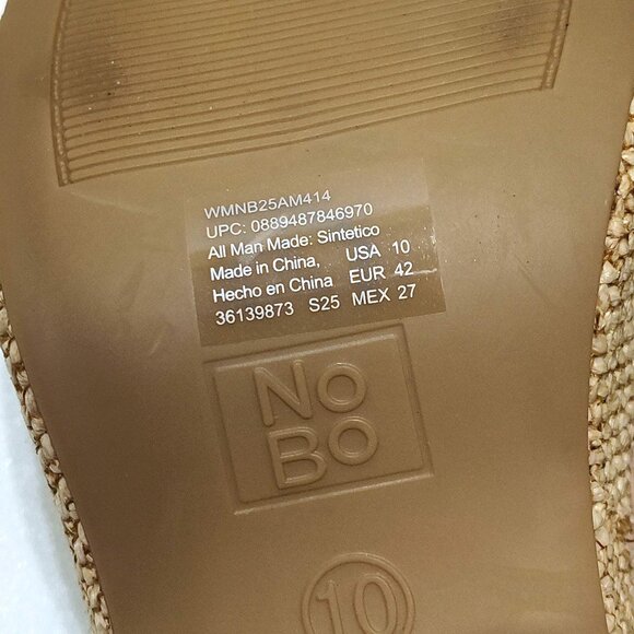 No Boundaries Platform Mule Jute Rattan Sandals Clear Strap Memory Foam Size 10 - Picture 10 of 10